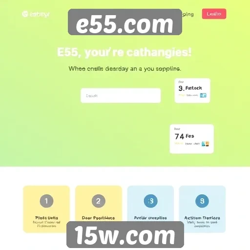 Destaques da interface do usuário em e55.com